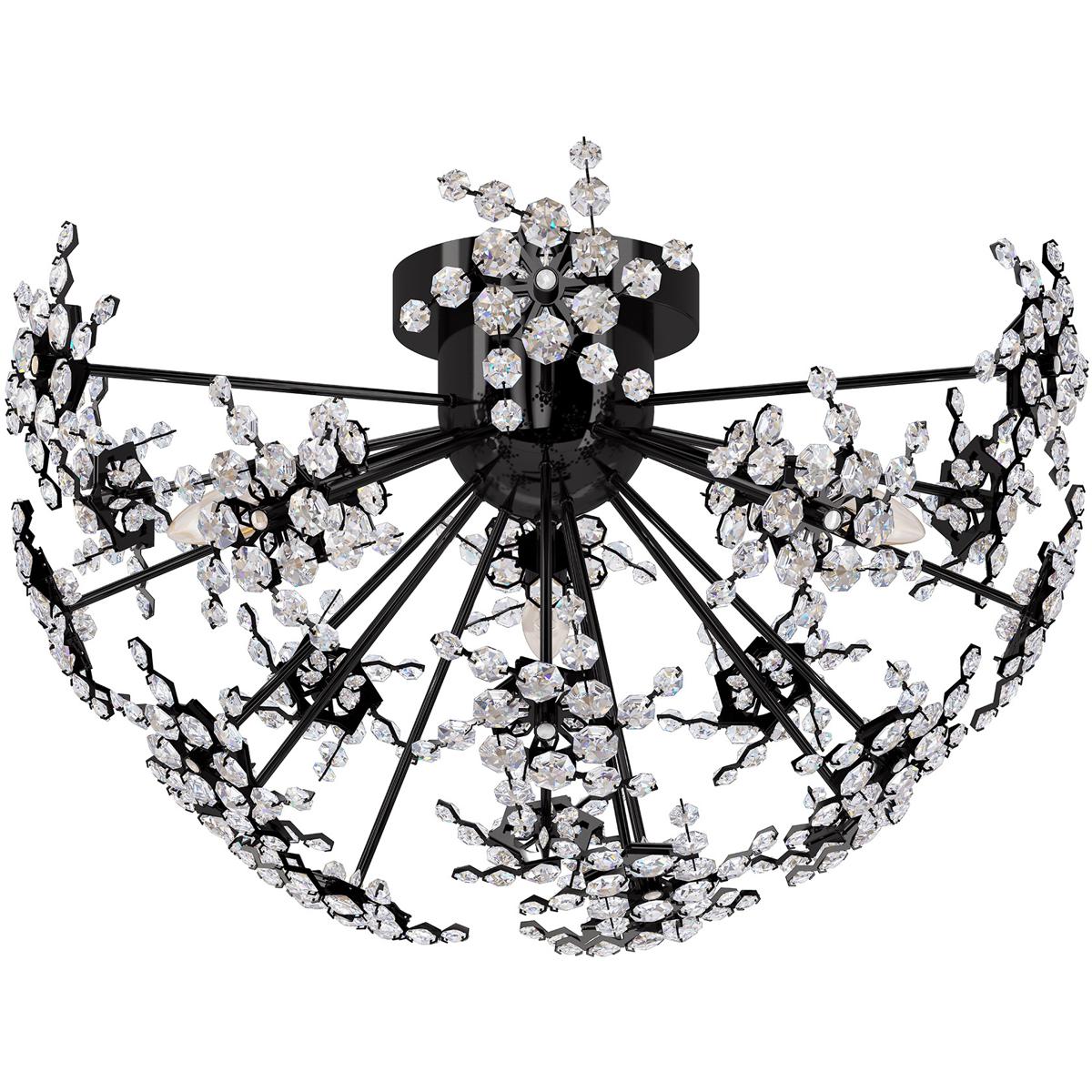 Schonbek DN1224N-55R Esteracae 3 Light Jet Black Semi-Flush Mount Ceiling Light in Radiance