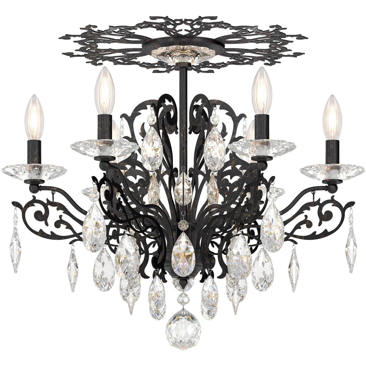 Schonbek FE7206N-76H Filigrae 6 Light Heirloom Bronze Semi-Flush Mount Ceiling Light