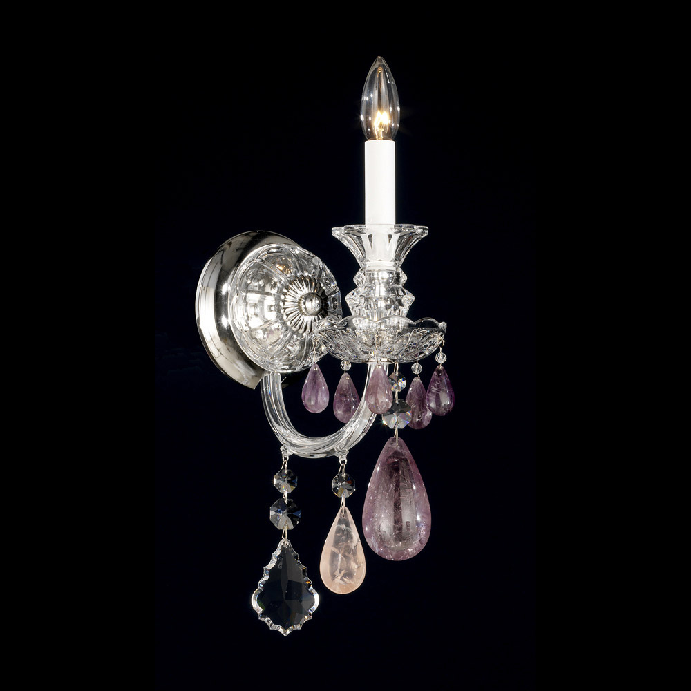 Schonbek 5501CL Hamilton Rock Crystal 1 Light 7.5 inch Silver Wall Sconce Wall Light in Clear