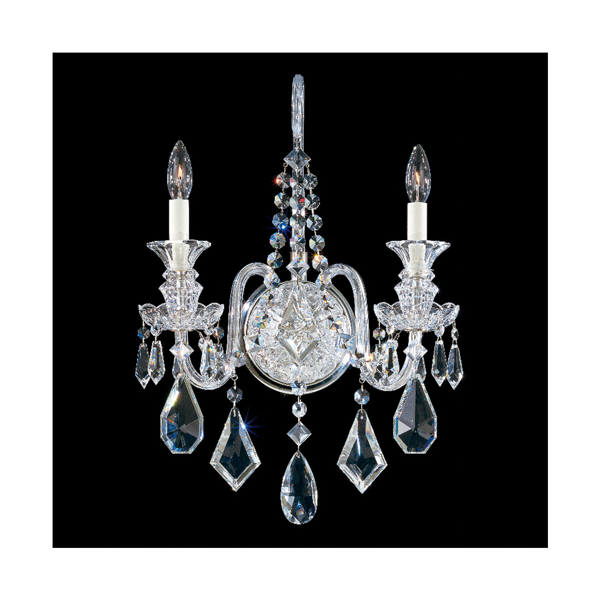 Schonbek 5702CL Hamilton 2 Light 6.5 inch Silver Wall Sconce Wall Light