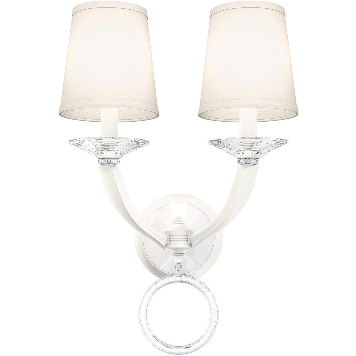 Schonbek MA1002N-06O Emilea 2 Light 8.5 inch White Wall Sconce Wall Light in White Cast