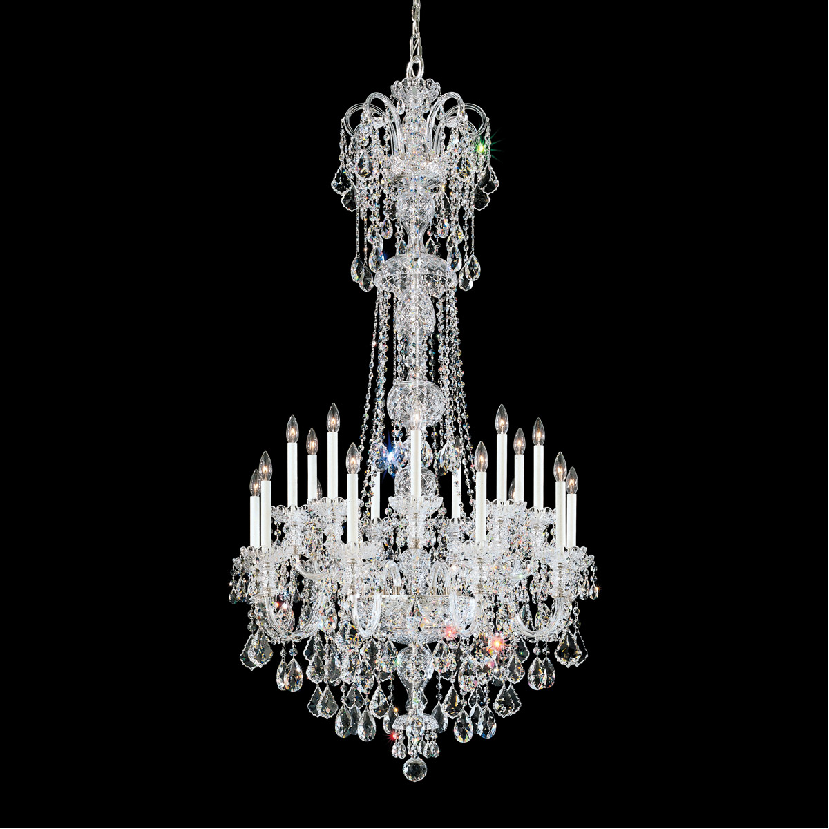 Schonbek 6818-40R Olde World 23 Light Polished Silver Chandelier Ceiling Light in Radiance