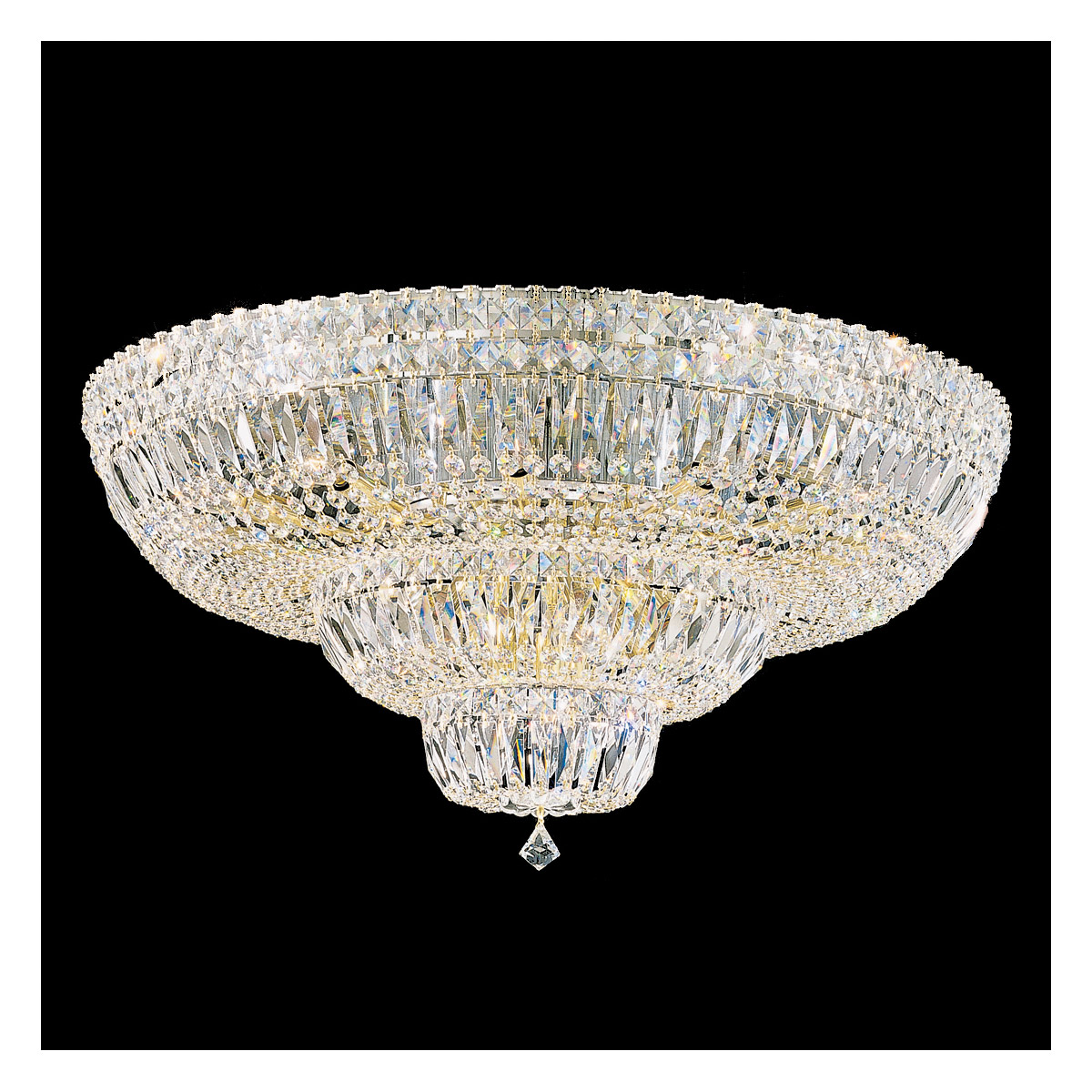 Schonbek 5898-211O Petit Crystal Deluxe 21 Light Aurelia Flush Mount Ceiling Light in Optic