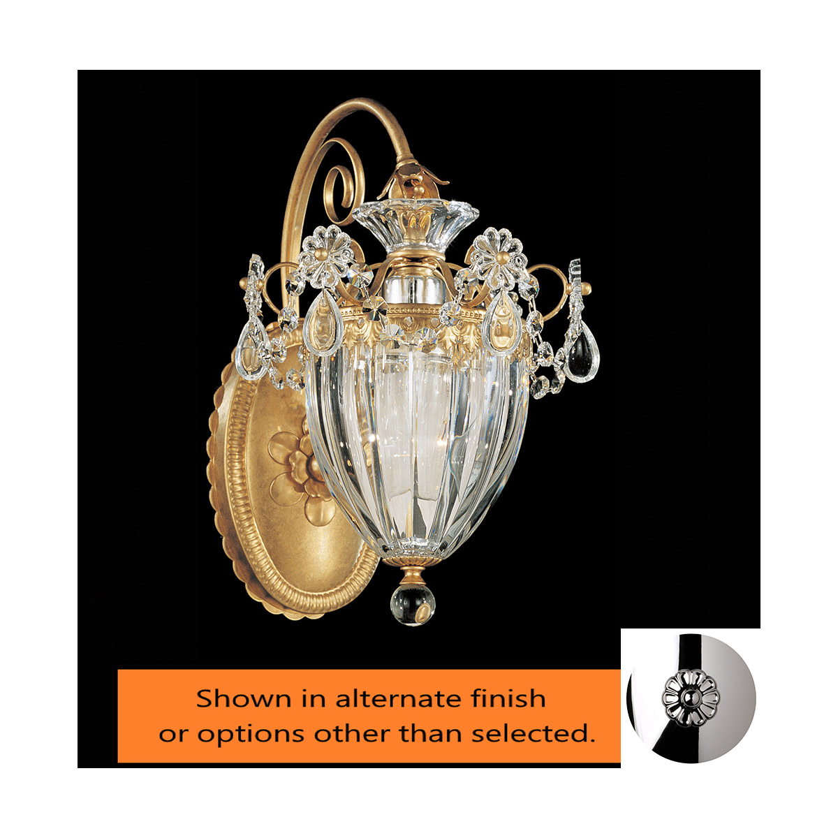 Schonbek Bagatelle polished-silver decorative wall sconce