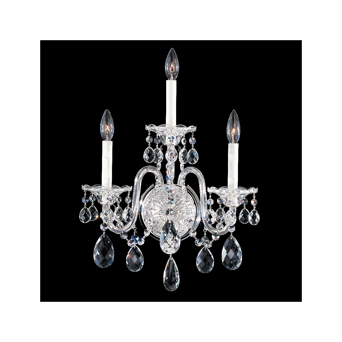 Schonbek 2992-40S Sterling 3 Light 7.5 inch Polished Silver Wall Sconce Wall Light in Swarovski
