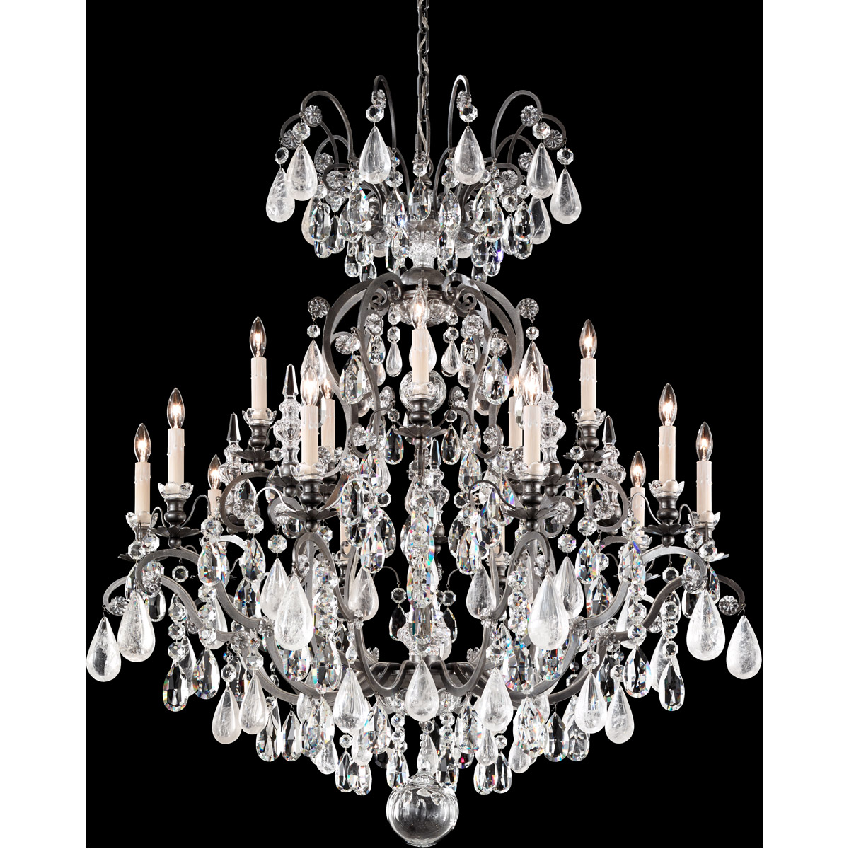 Schonbek 3573-47AD Renaissance Rock Crystal 16 Light 38 inch Antique Pewter Chandelier Ceiling Light