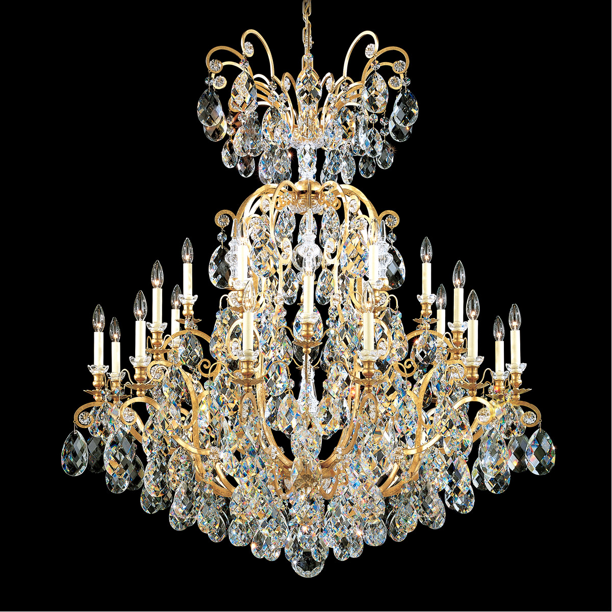 Schonbek 3774-26 Renaissance 25 Light 45 inch French Gold Chandelier Ceiling Light in Heritage