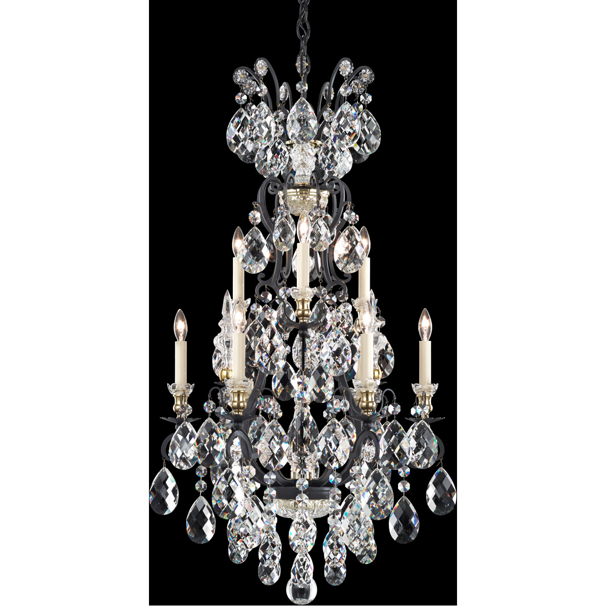 Schonbek 3780-26 Renaissance 10 Light 21 inch French Gold Chandelier Ceiling Light in Heritage