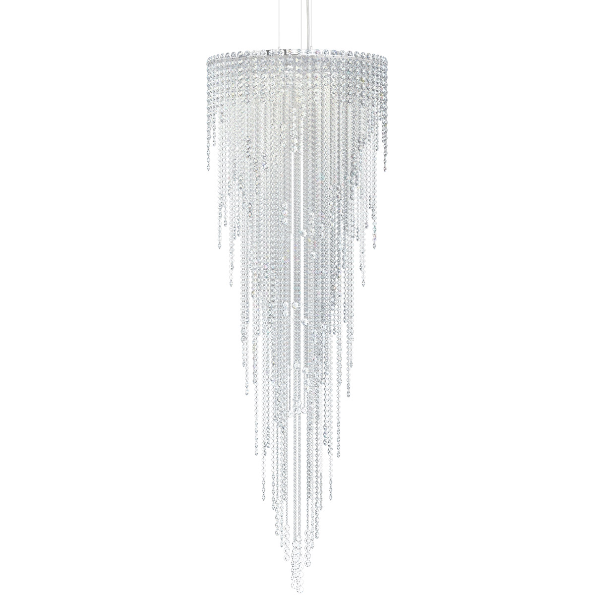 Schonbek CH2413N-401O Chantant 6 Light Polished Stainless Steel Pendant Ceiling Light in Optic, Strand