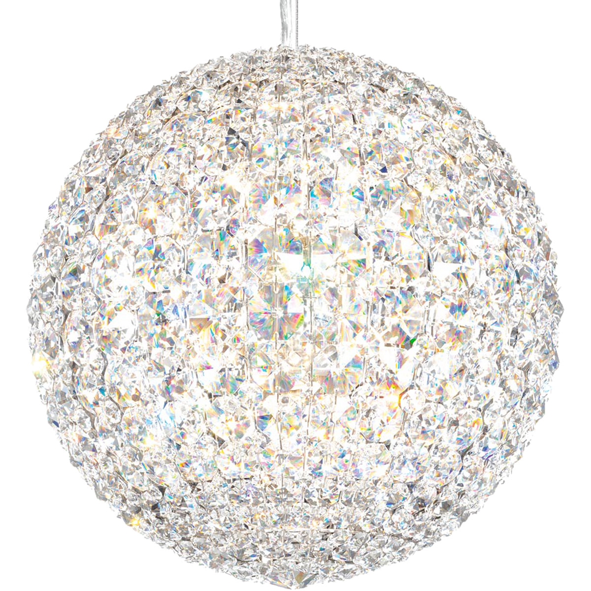 Schonbek DV1515O Da Vinci 16 Light Stainless Steel Pendant Ceiling Light in Optic, Adjustable Height