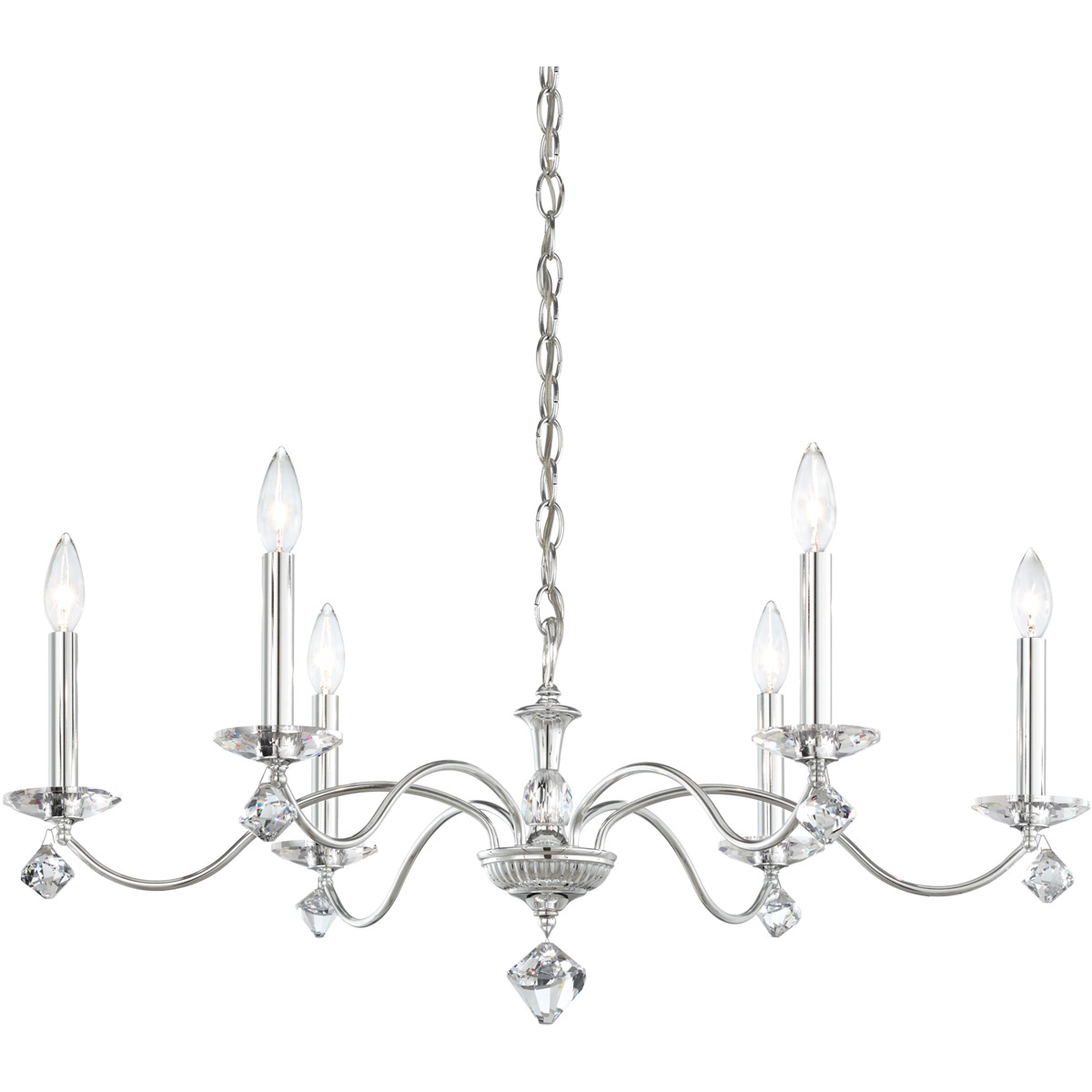 Schonbek MD1006N-06H Modique 6 Light 32 inch White Chandelier Ceiling Light
