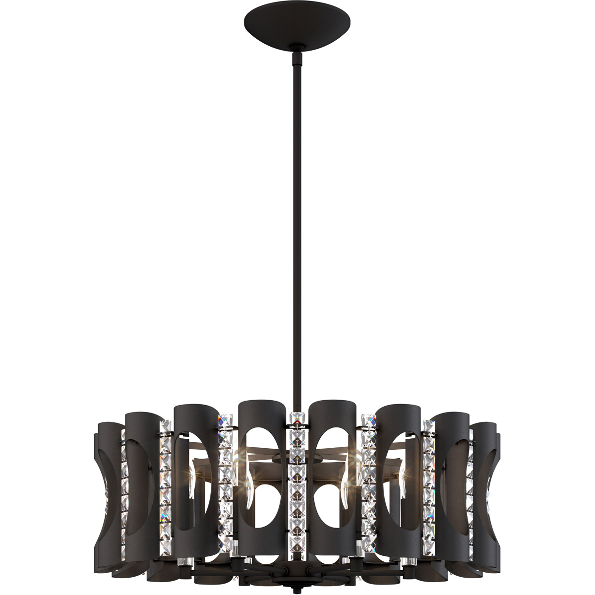 Schonbek MR1006N-BK1O Twilight 6 Light Black Pendant Ceiling Light, Adjustable Height
