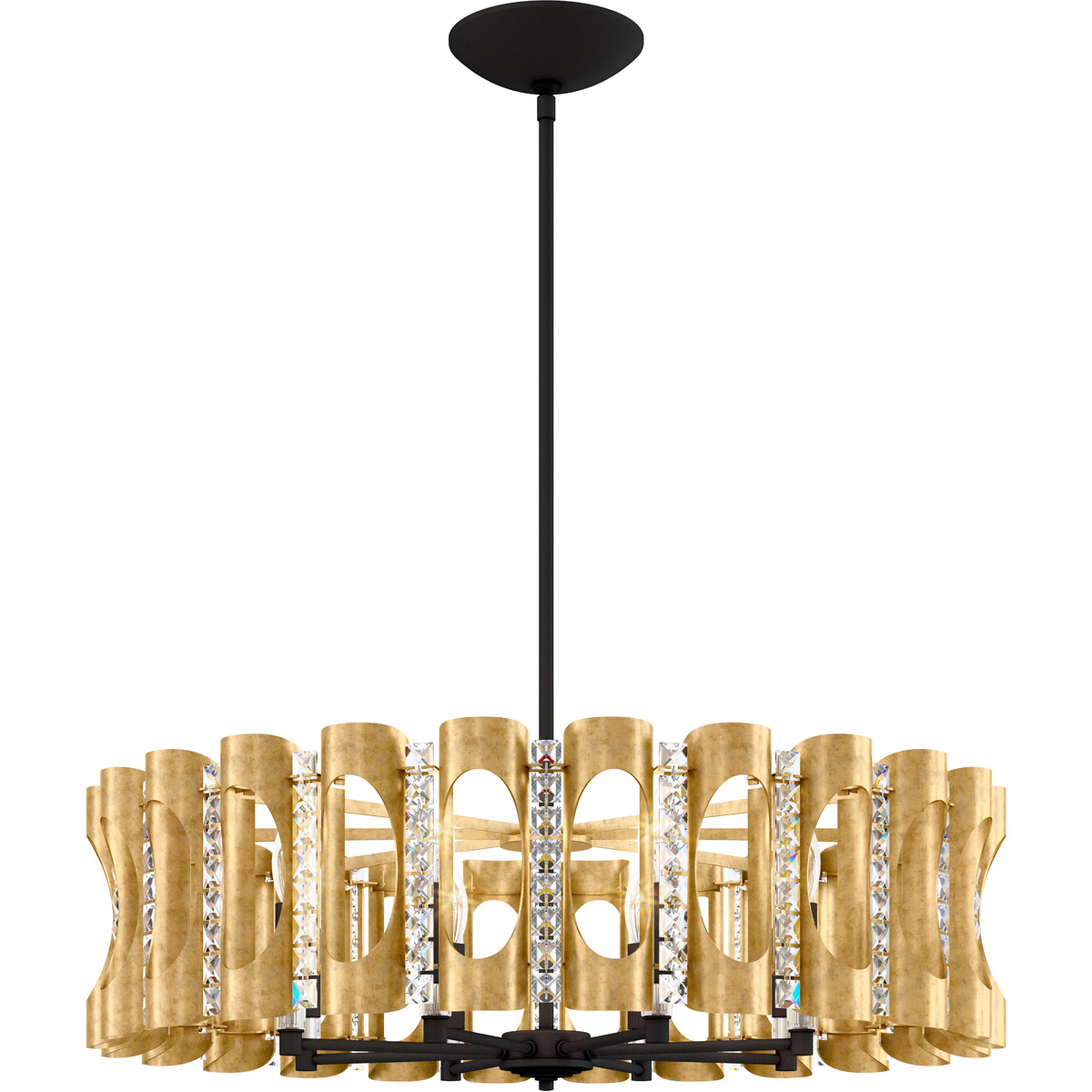 Schonbek MR1008N-22O Twilight 8 Light Heirloom Gold Pendant Ceiling Light, Adjustable Height