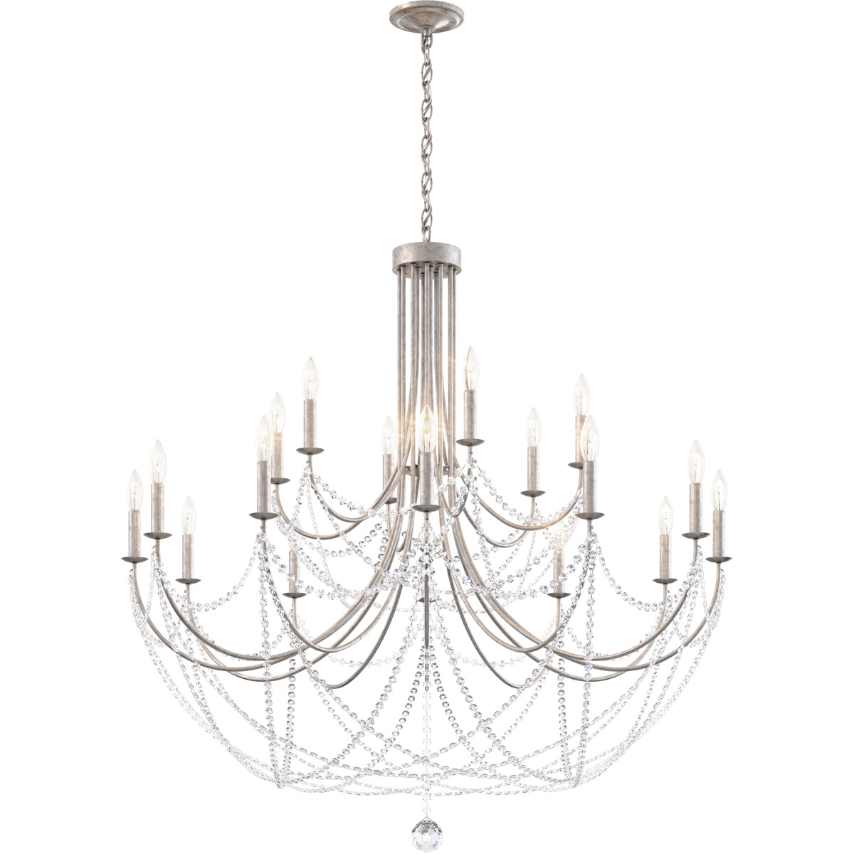 Schonbek RJ1018N-48O Verdana 18 Light Antique Silver Chandelier Ceiling Light