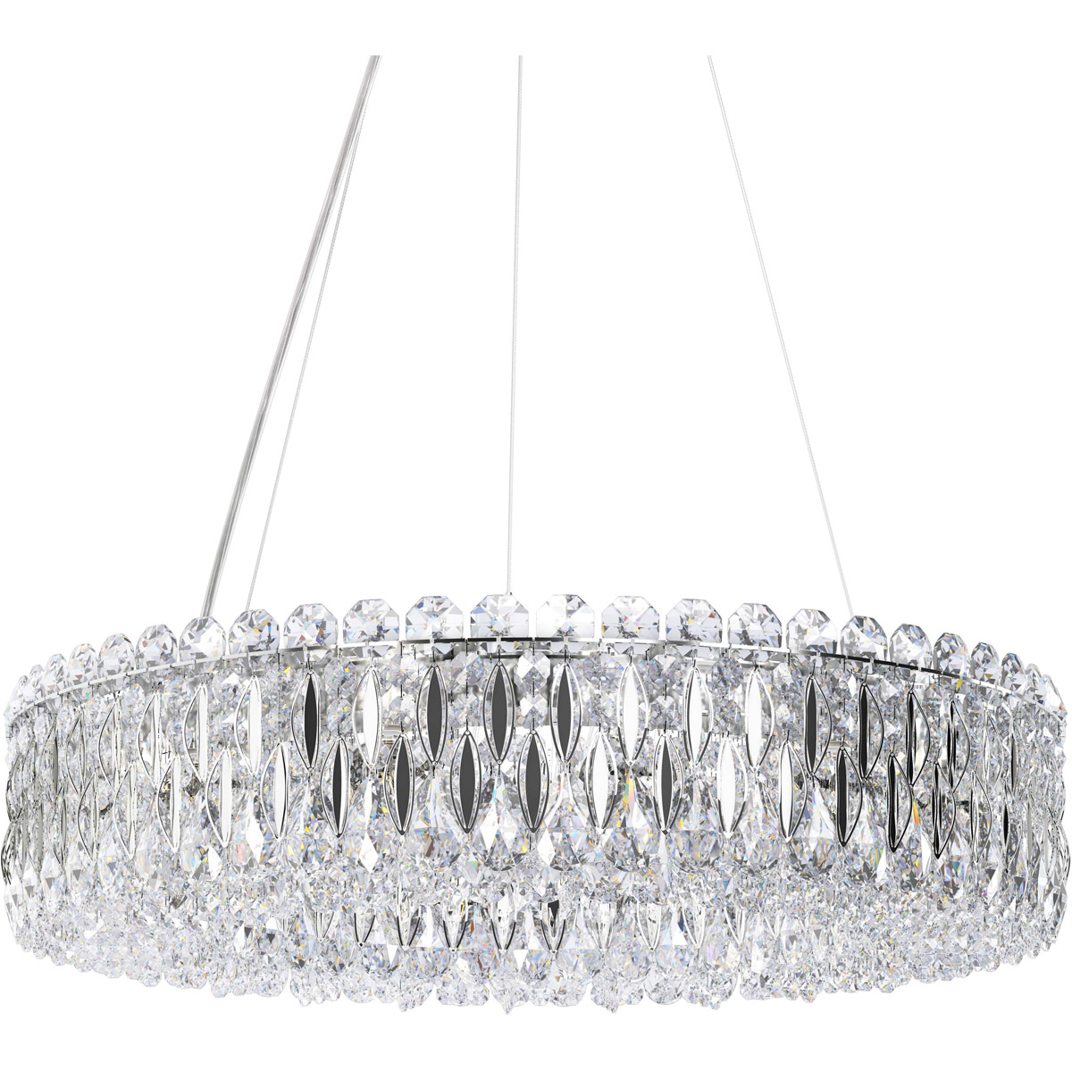 Schonbek RS8343N-401S Sarella 12 Light 24 inch Stainless Steel Chandelier Ceiling Light in Polished Stainless Steel
