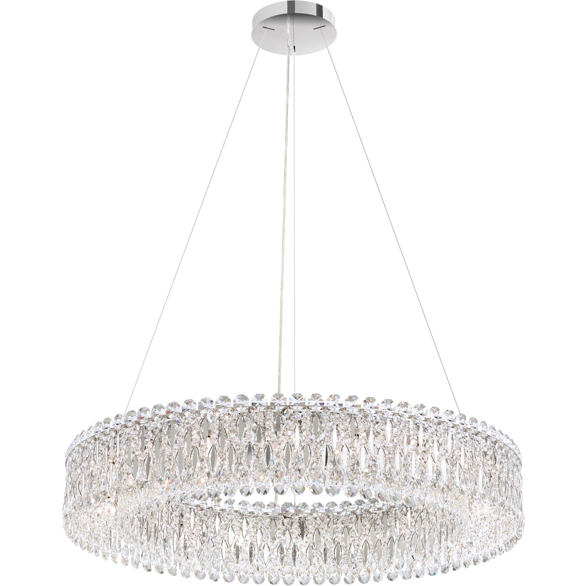Schonbek RS8349N-48H Sarella 18 Light 36 inch Antique Silver Pendant Ceiling Light in Heritage