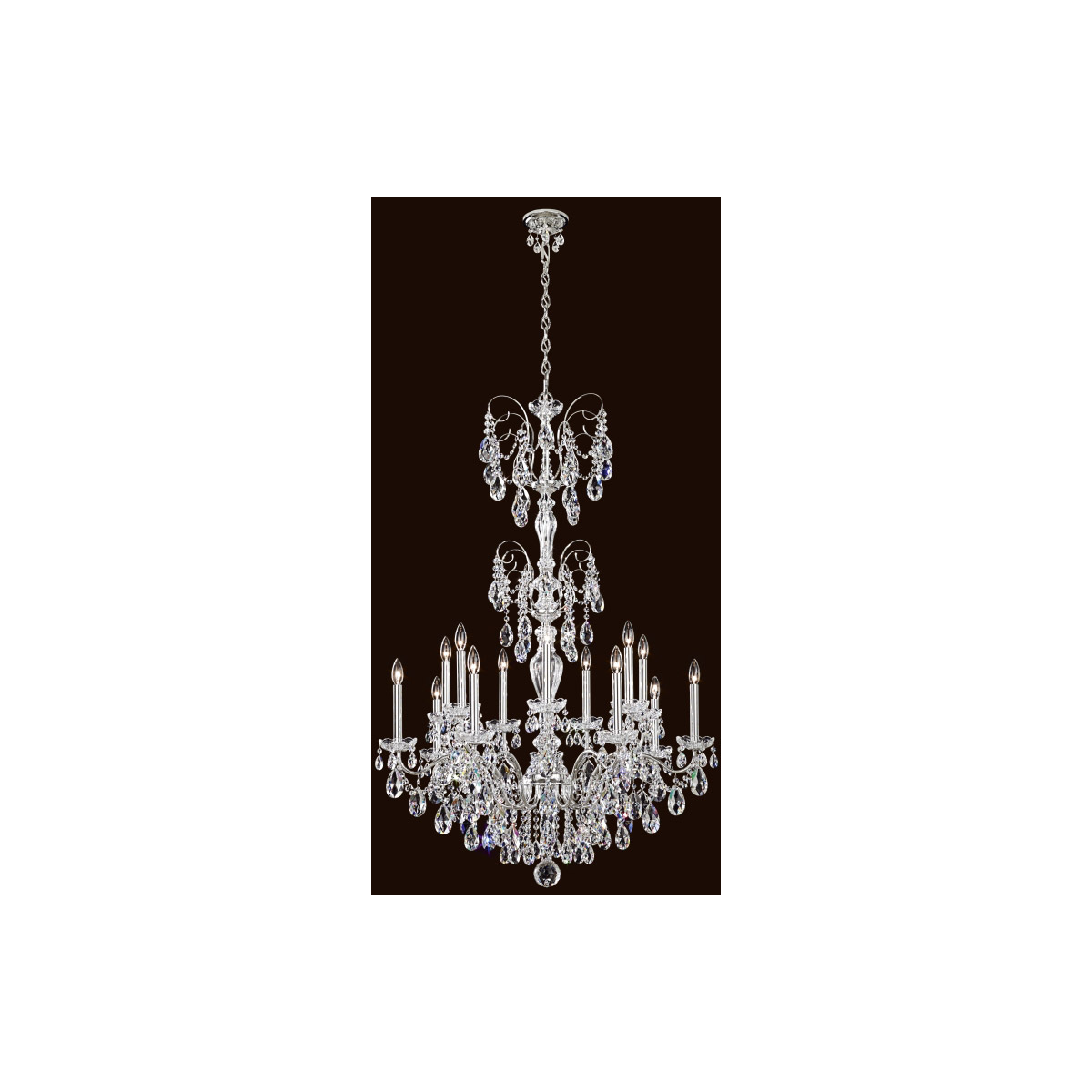 Schonbek ST1952N-40S Sonatina 14 Light 35 inch Polished Silver Chandelier Ceiling Light in Swarovski