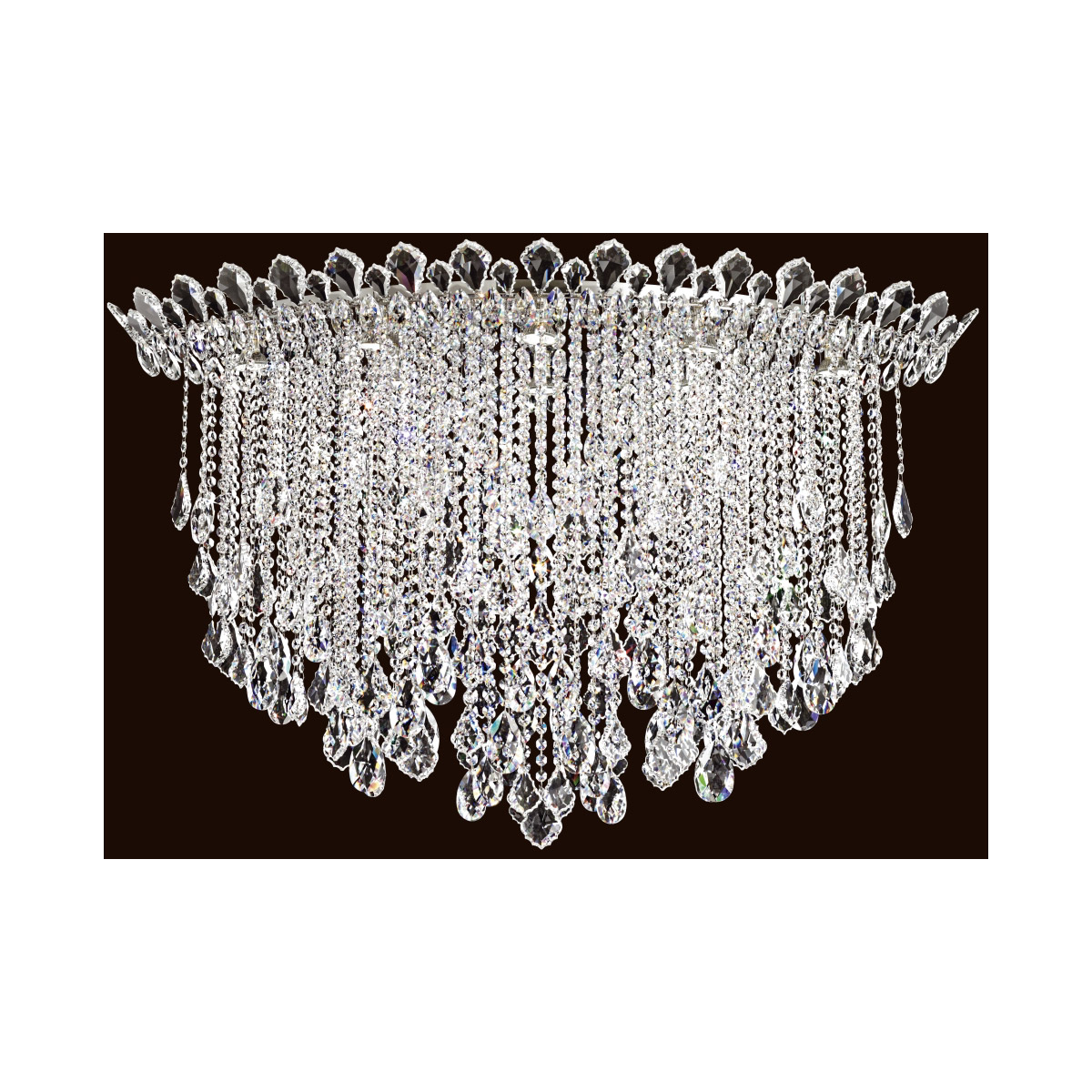 Schonbek TR4802N-401H Trilliane Strands 8 Light 25 inch Polished Stainless Steel Flush Mount Ceiling Light in Heritage