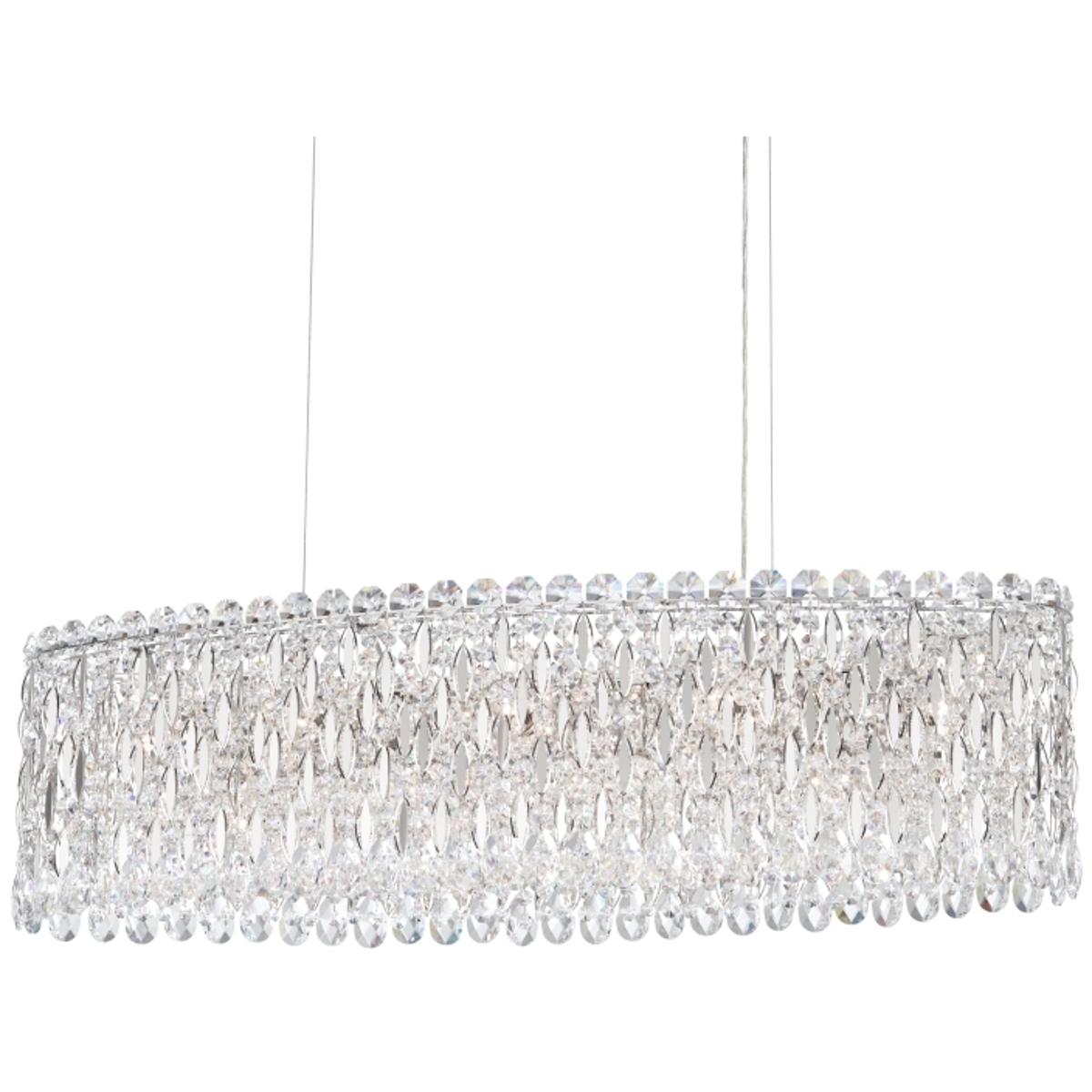 Schonbek RS8340N401R Sarella 12 Light 36 inch Polished Stainless Steel Linear Pendant Ceiling Light in Radiance