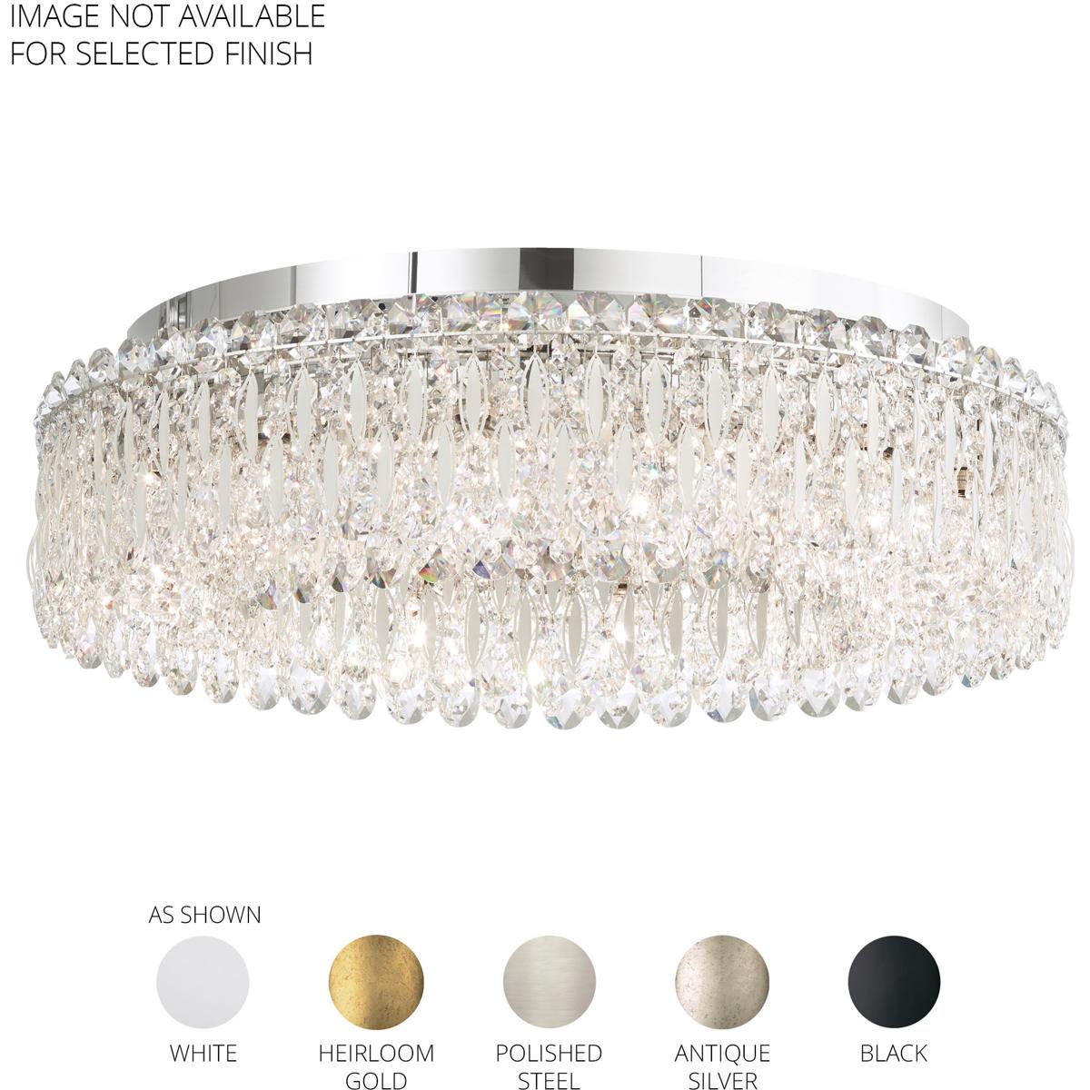 Schonbek RS8347N-401R Sarella 12 Light Polished Stainless Steel Flush Mount Ceiling Light in Radiance