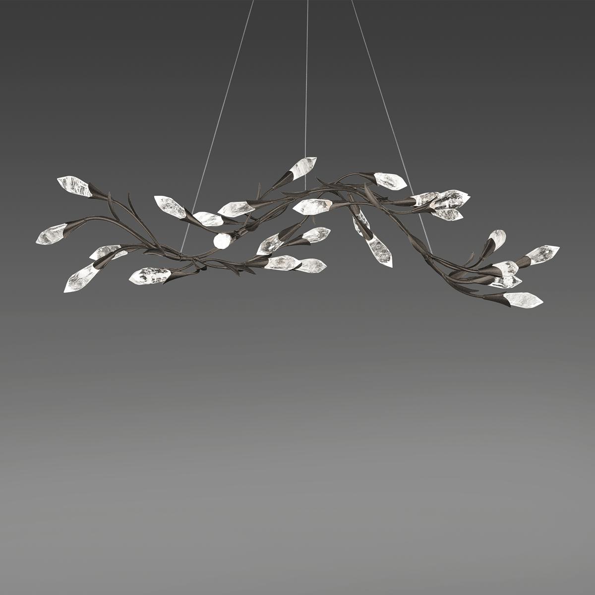 Schonbek S2456-47OH Signature Secret Garden LED 56.3 inch Antique Pewter Linear Chandelier Ceiling Light, Schonbek Signature
