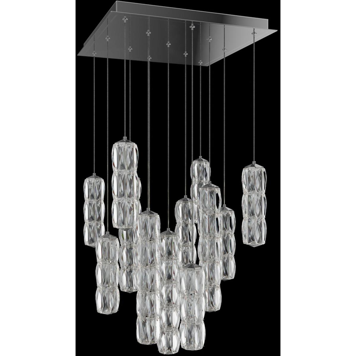 Schonbek S26513S-401R Signature Verve LED Polished Stainless Steel Multi-Light Pendant Ceiling Light