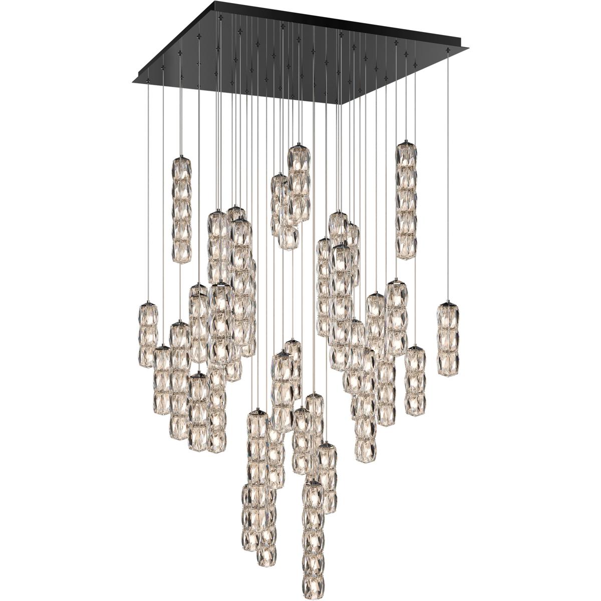 Schonbek S26541S-401R Signature Verve LED 36 inch Stainless Steel Multi-Light Pendant Ceiling Light