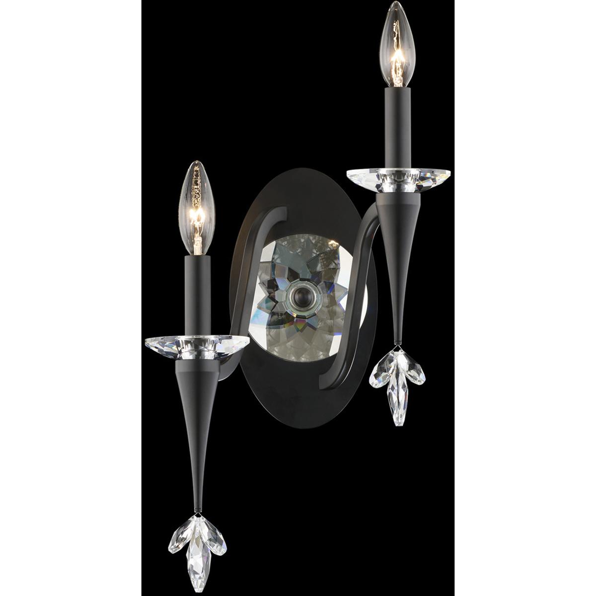 Schonbek S47504-51R Signature Waverly 2 Light 12 inch Black Wall Sconce Wall Light