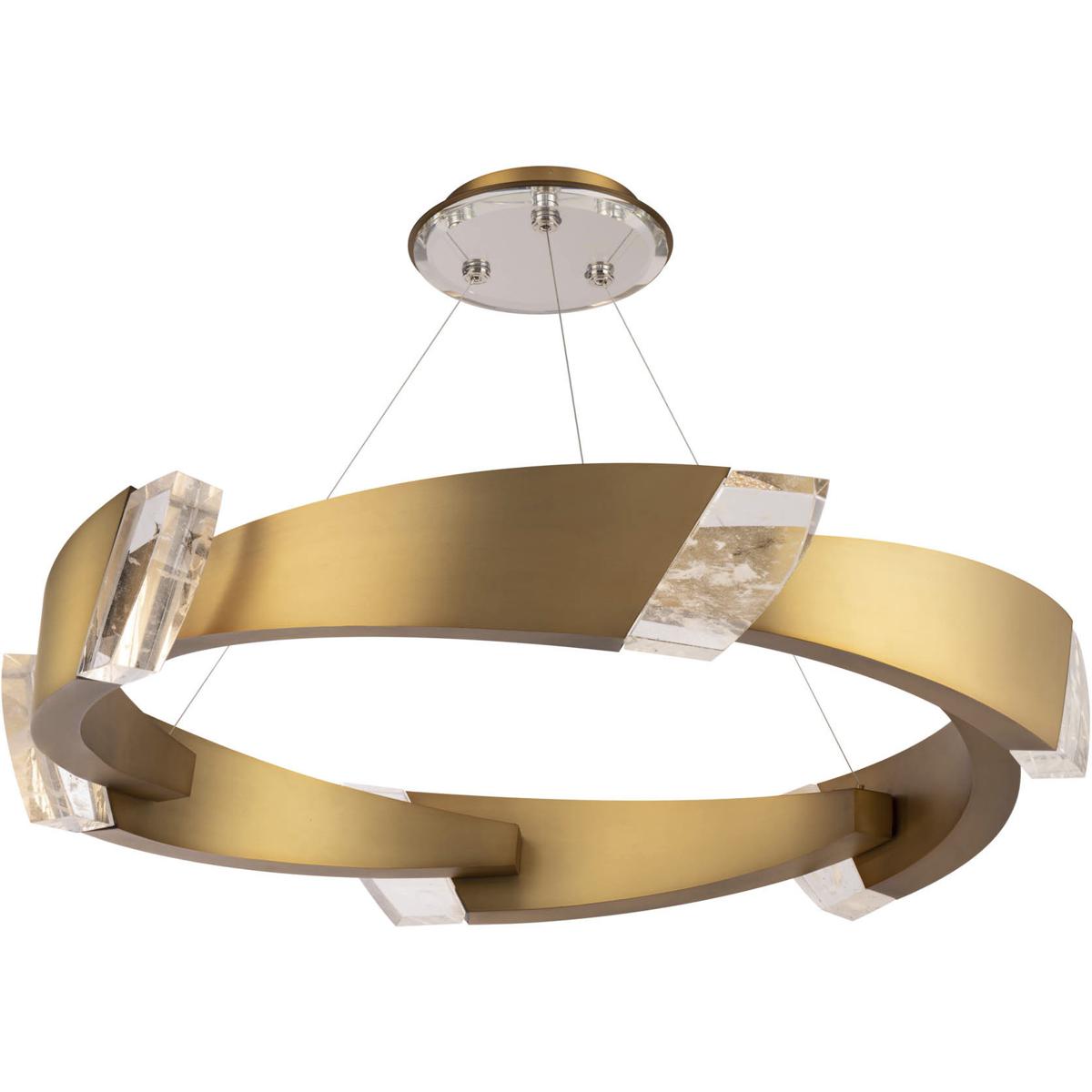 Schonbek S4844-700OH Signature Embrace LED 44.3 inch Aged Brass Pendant Ceiling Light, Schonbek Signature