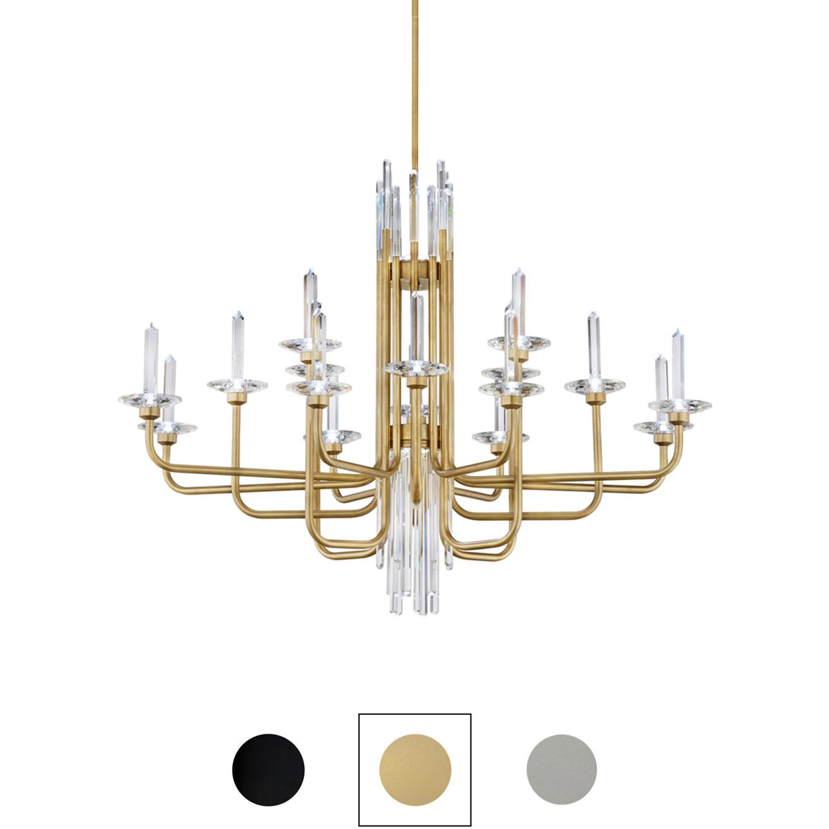 Schonbek S5716-710O Signature Calliope LED 42 inch Soft Silver Linear Chandelier Ceiling Light