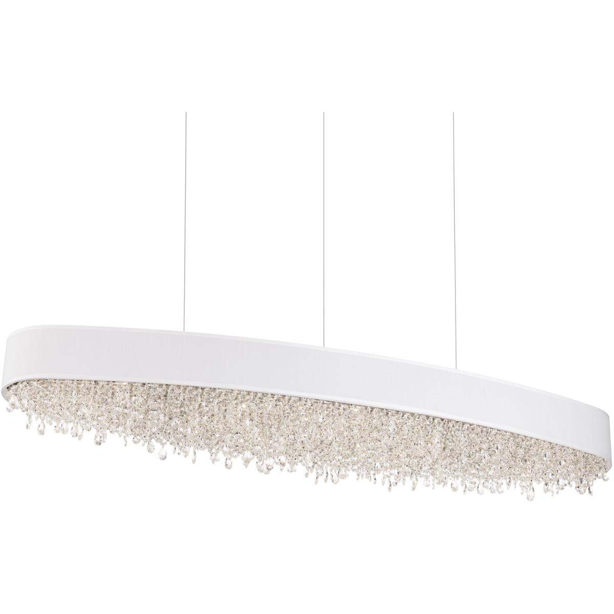 Schonbek S6349-401RW2 Signature Eclyptix LED 48.75 inch Polished Stainless Steel Linear Pendant Ceiling Light in White, Wavy Layout, Wavy Layout