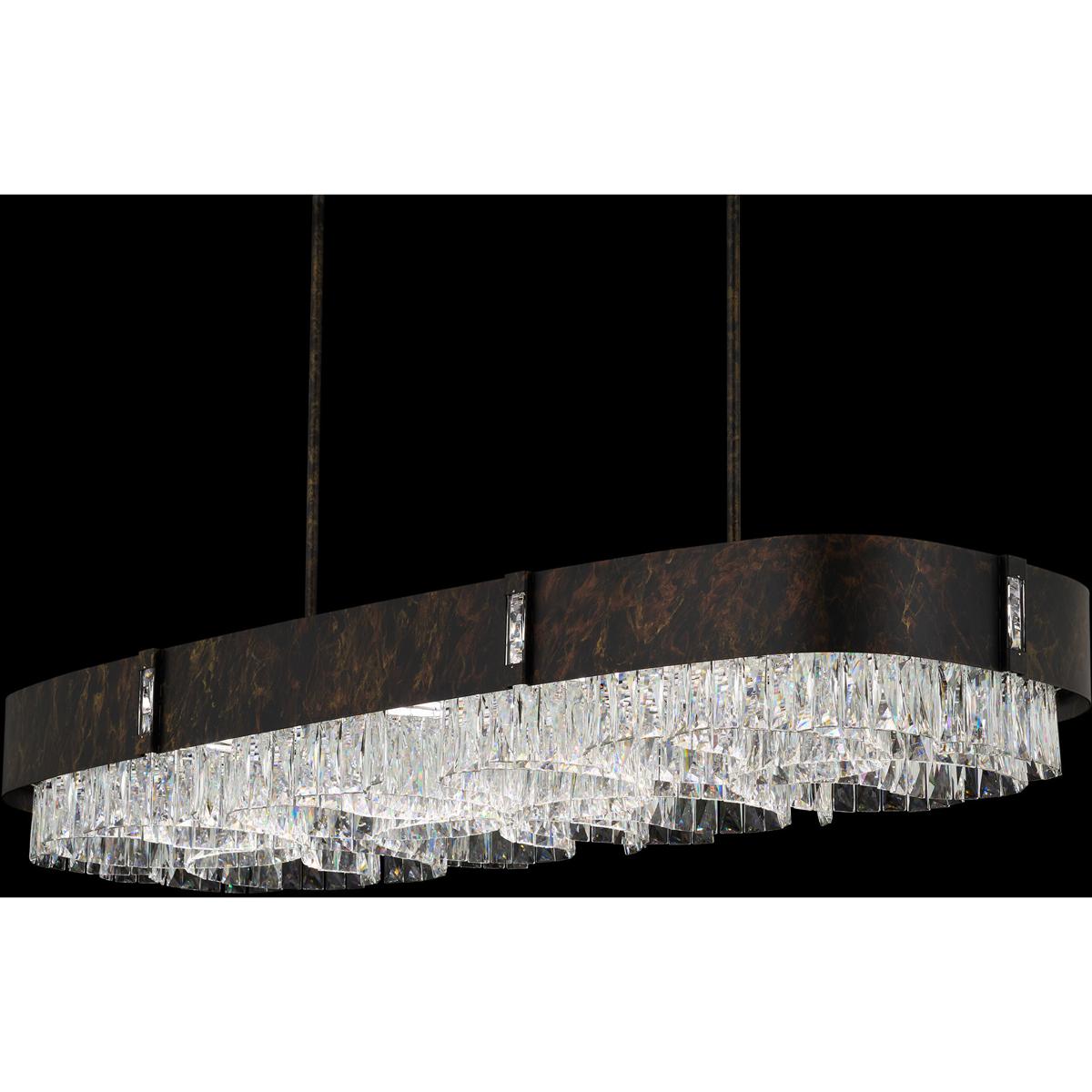 Schonbek S70649-76R Signature LEDZeppa LED 49 inch Heirloom Bronze Linear Pendant Ceiling Light