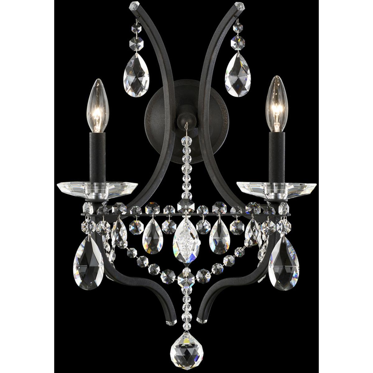 Schonbek S77502-711H Signature Adley 2 Light 14.5 inch White Gold Wall Sconce Wall Light in Heritage