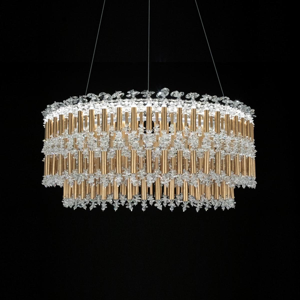 Schonbek S8124-22O Signature Tahitian LED 24.6 inch Heirloom Gold Pendant Ceiling Light, Schonbek Signature