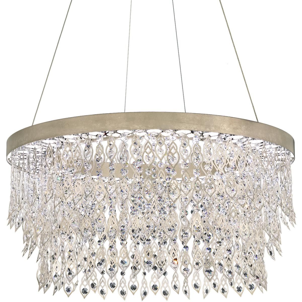 Schonbek S9118-48R Signature Pavona LED 36 inch Antique Silver Chandelier Ceiling Light