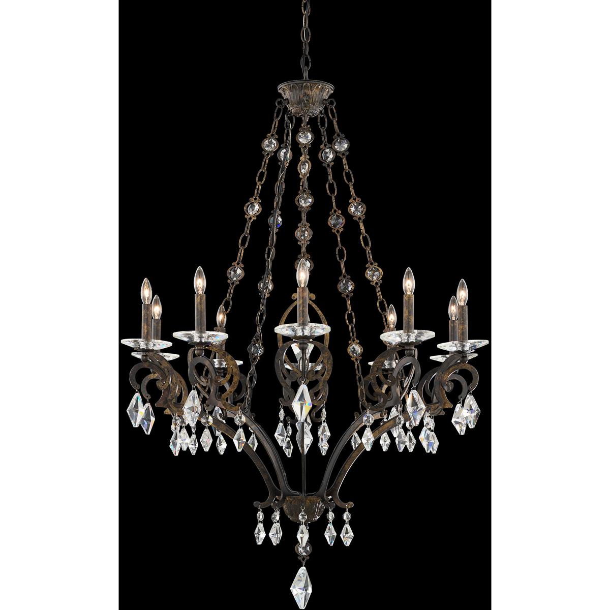 Schonbek S9261048R Signature Tamerlaine 10 Light 34 inch Antique Silver Chandelier Ceiling Light