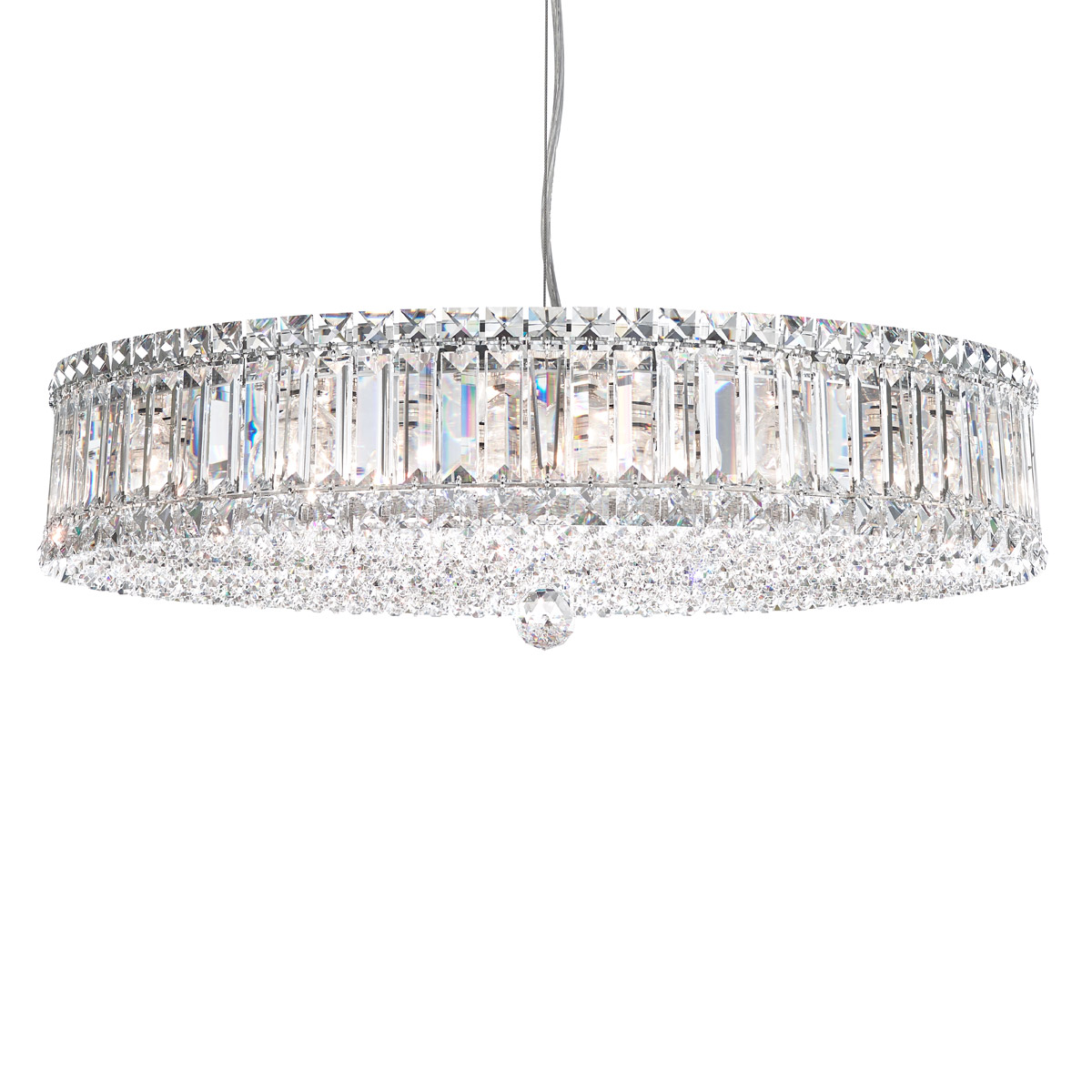 Schonbek 6674R Plaza 21 Light Stainless Steel Pendant Ceiling Light in Radiance