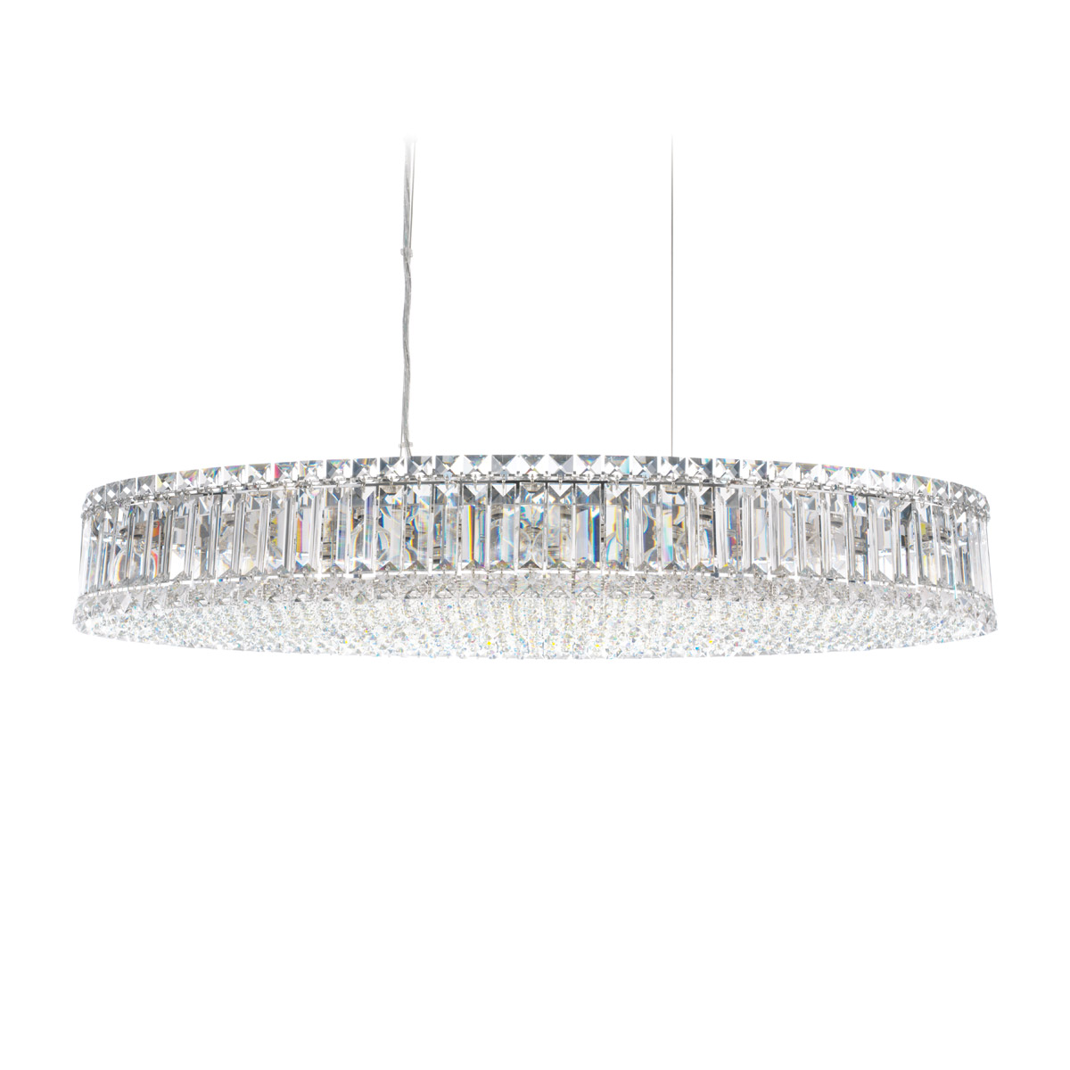 Schonbek 6678R Plaza 16 Light 34 inch Stainless Steel Linear Pendant Ceiling Light in Radiance