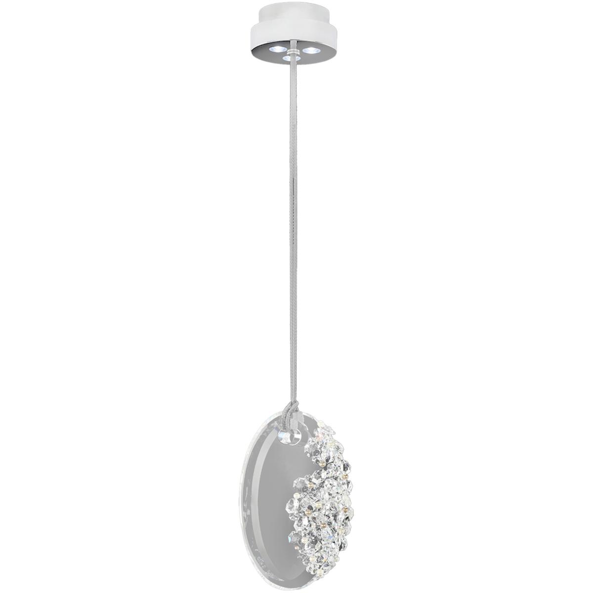 Schonbek SJ6208-RSV702R Forever Eden LED 4 inch Polished Chrome with Silver Rope Mini-Pendant Ceiling Light, Silver Rope