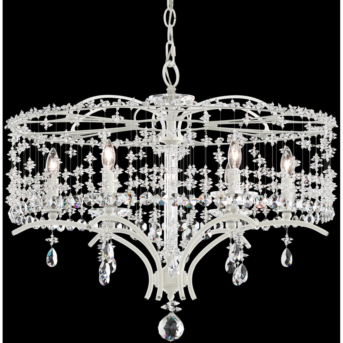 Schonbek TC1024N-06R Bella Rose 6 Light White Chandelier Ceiling Light in Radiance