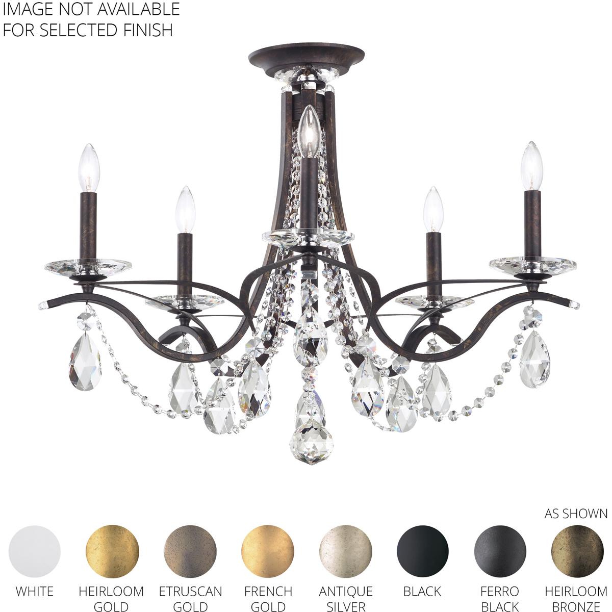 Schonbek VA8312N-23R Vesca 5 Light Etruscan Gold Semi-Flush Mount Ceiling Light in Radiance