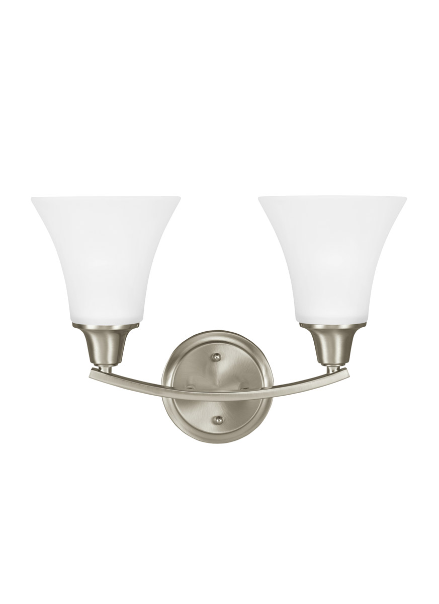Sea Gull 4413202EN3-962 Metcalf 2 Light 16 inch Brushed Nickel Wall