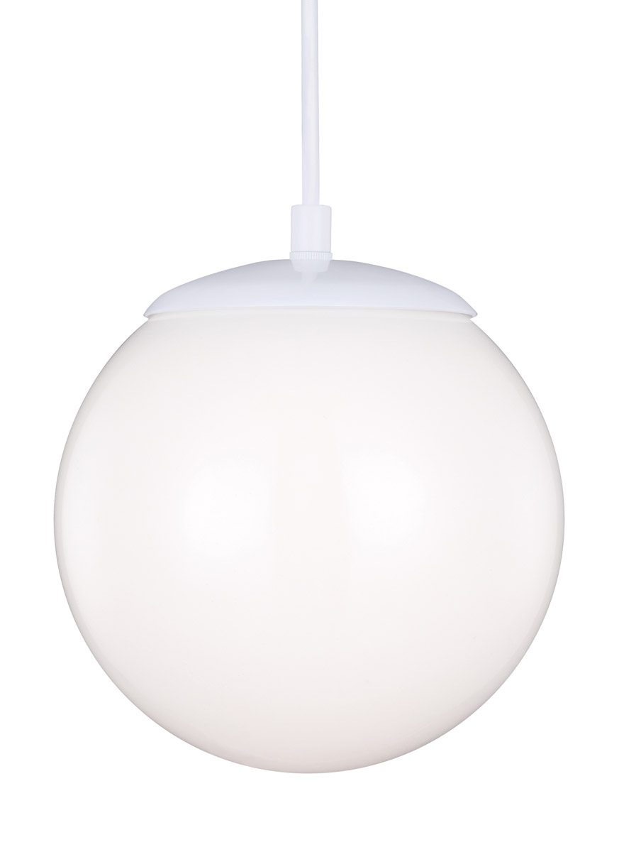Sea Gull 6018EN-15 Hanging Globe 1 Light 8 inch White Pendant Ceiling Light