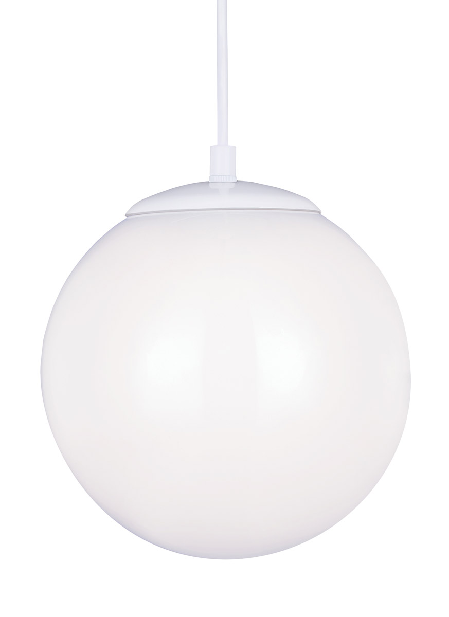 Sea Gull 6020EN-15 Hanging Globe 1 Light 10 inch White Pendant Ceiling Light