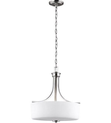 Sea Gull 6528803-962 Canfield 3 Light 16 inch Brushed Nickel Pendant Ceiling Light