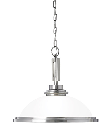 Sea Gull 65660-962 Winnetka 1 Light 17 inch Brushed Nickel Pendant Ceiling Light in Satin Etched Glass
