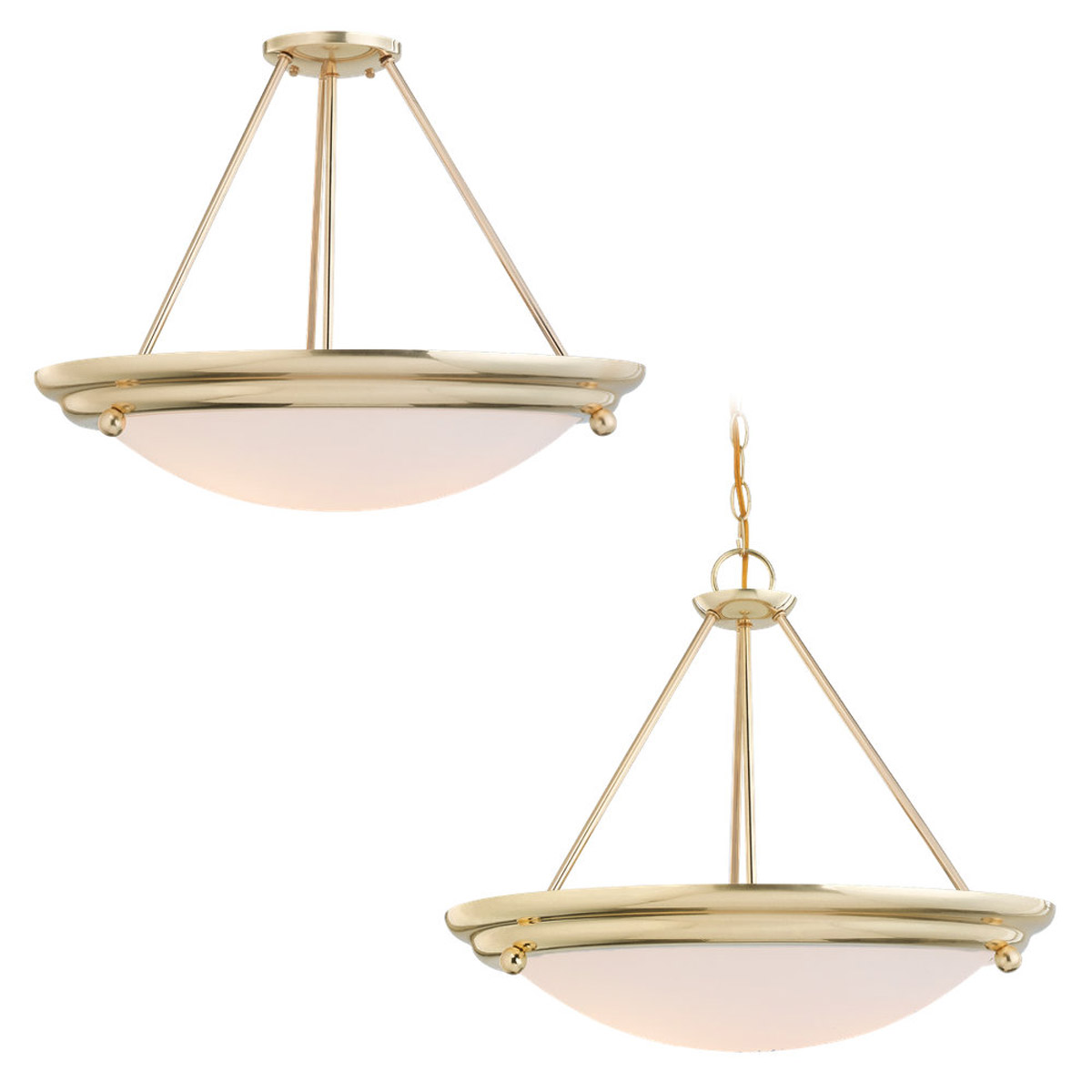 Sea Gull Lighting Centra 3 Light Pendant in Polished Brass 66133-02
