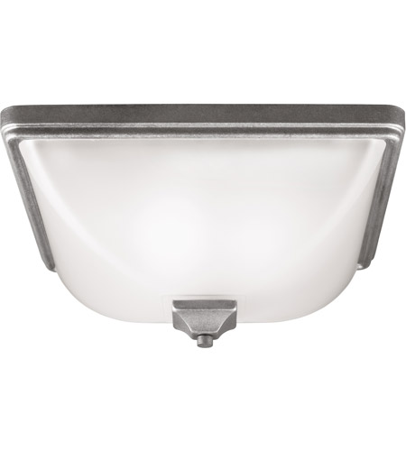 Sea Gull 7828403-57 Irving Park 3 Light 15 inch Weathered Pewter Outdoor Flush Mount