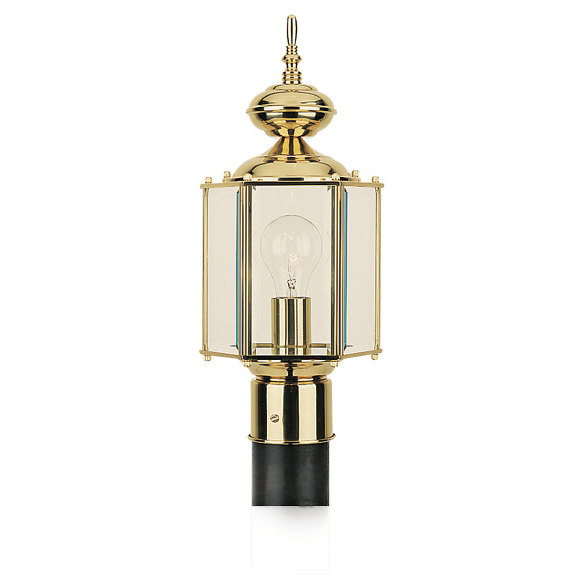 Sea Gull 8209-02 Classico 1 Light 16 inch Polished Brass Outdoor Post Lantern