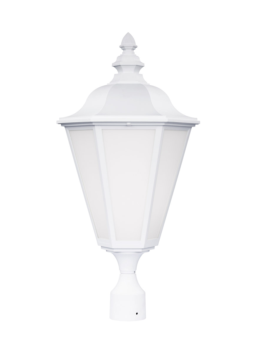 Sea Gull 8231BL-15 Brentwood 1 Light 26 inch White Outdoor Post Lantern in Fluorescent
